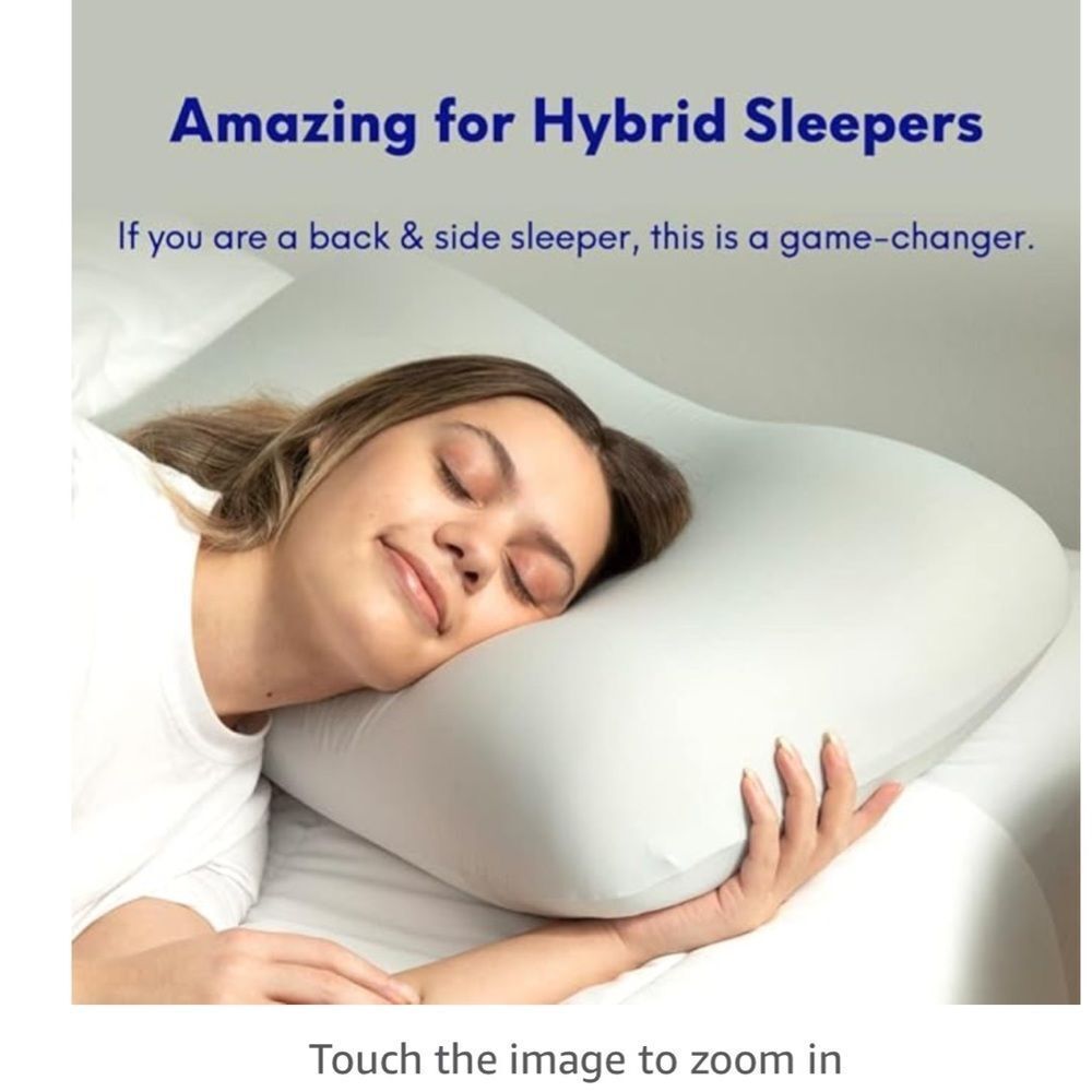 Ergonomic White Pillow for Hybrid Sleepers